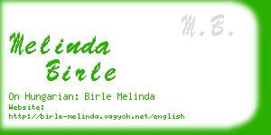 melinda birle business card